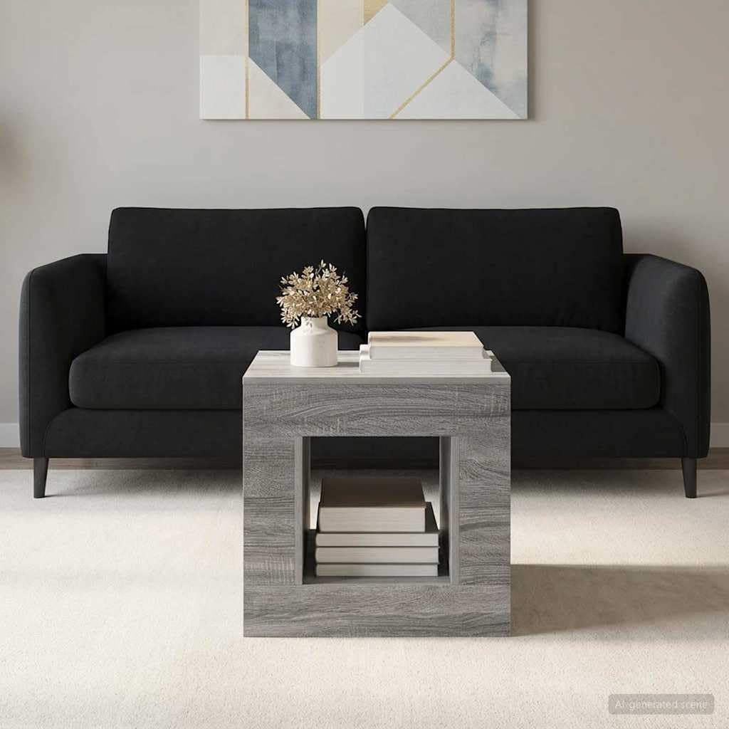 Table basse Sonoma grise en bois 51,5cm avec tiroir de salon