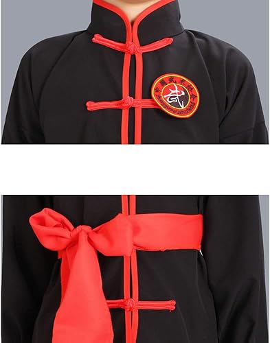 Miniatura 8 de Ropa de Kung Fu para niños, uniformes tradicionales de Tai Chi para niños y niñas, traje de manga larga con alas de arte marcial chino