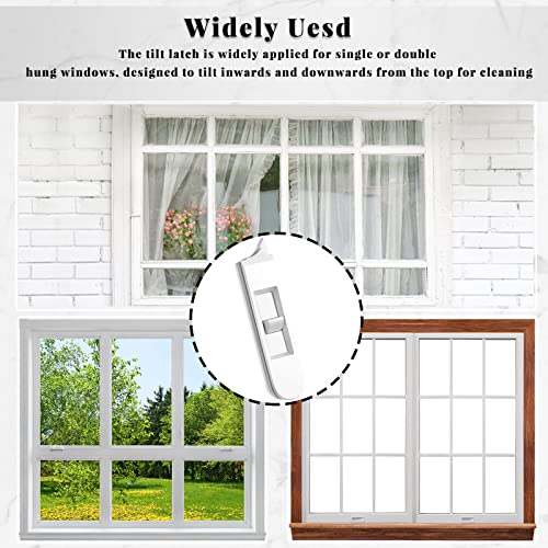 Window Latch Replacement Spring Loaded Sliding Window Replacement Part Plastic Window Tilt Latch Pair Snap In House Window Part White Plastic Construction For Home Window Accessories (12) #TOP5