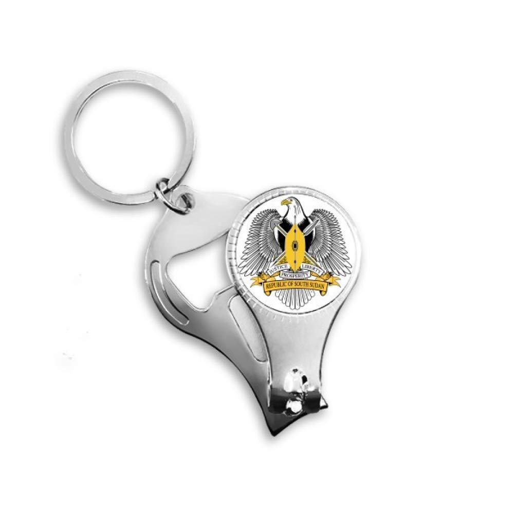 Porte-clés emblème national du Soudan du Sud finition premium gravée