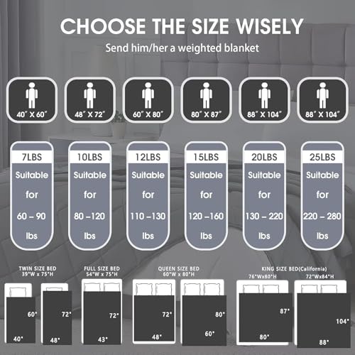 Image of White Weighted Blanket for Adults 20lbs, 48 inchx72 inch, Twin Full Size Cooling Heavy Throw Blanket for 180-220lbs, Microfiber Soft Thick Big Blankets Weighted Comforter Gift for Sleeping