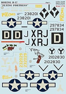 Decal for Airplane Boeing B-17 Flying Fortress Aircraft 1/72 PRINT SCALE 72-236