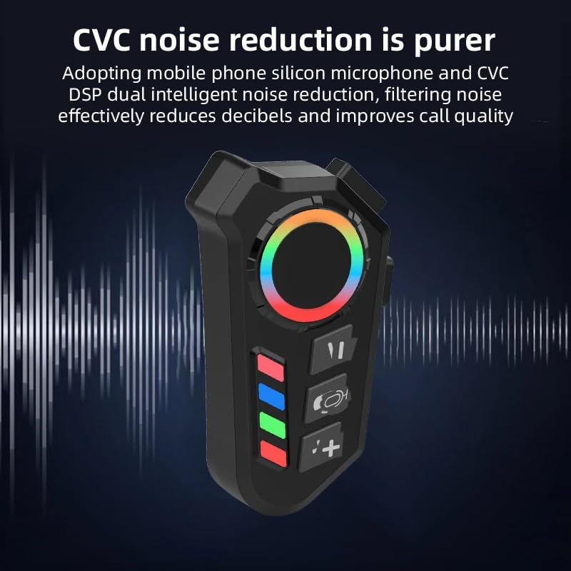 Image of RGB Motorcycle Helmet Bluetooth on Ear Headset, HD Sound & Noise Cancelling Hard Mic, 5.4 BT Wireless Connectivity with RGB Light, 1000 mAh, IP67 Waterproof, Supports Android & iOS