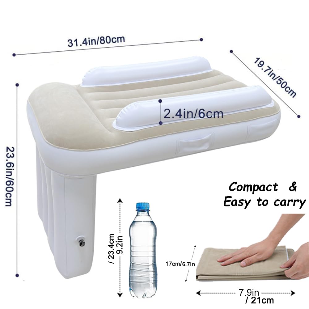 JanTeelGO Poggiapiedi Aereo Bambini Gonfiabile Viaggio, (Pompa Inclusa) Portatile Lettino Gonfiabile Bambini - Poggiapiedi Auto Bambini Si Adatta Alla Maggior Parte Dei Sedili per Aereo