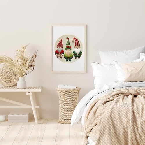 Image of Huacan Embroidery Kits for Adults Beginner DIY Cross Stitch Stamped Christmas Pattern Stitching Sewing Kit 1 Piece 7.8 x 7.8 Inch (Santa Claus)