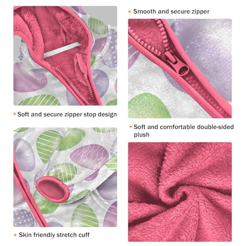 OTVEE Easter Green Purple Eggs Kids Hoodie Jacket Fall Spring Full Zip Warm Outwear Coat3