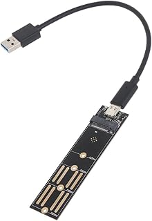 Lerpwige M.2 NVME to USB 3.1 Hard Drive Adapter Card with TypeC to USB 3.0 Cable Support Dual-Protocol Up to 10Gbps 2 in 1 M.2 NVME SSD to USB3.1 Adapter Card Support NVME M-Key B+M Key and