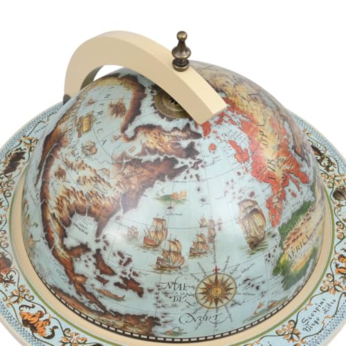 Bar sous forme de globe en bois d'eucalyptus bleu | Rangement bouteilles