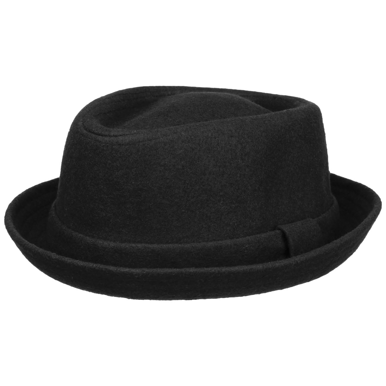 Lipodo Diamond Crown Herringbone Wollhut Pork Pie Fedora mit Innenfutter Stoffhut Damen Herren Sommer Winter