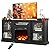 WLIVE Fireplace TV Stand for 65" TV, Entertainment Center with 18 Inch Electric Fireplace, TV Console with Open Shelves for Living Room, Rustic Brown