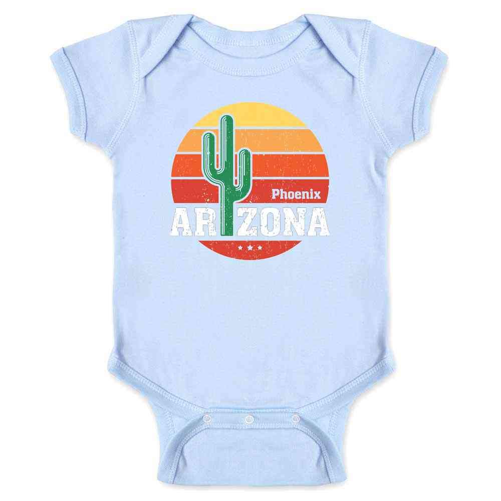 Phoenix Arizona Retro Travel Infant Bodysuit for Newborns Light Blue 12M