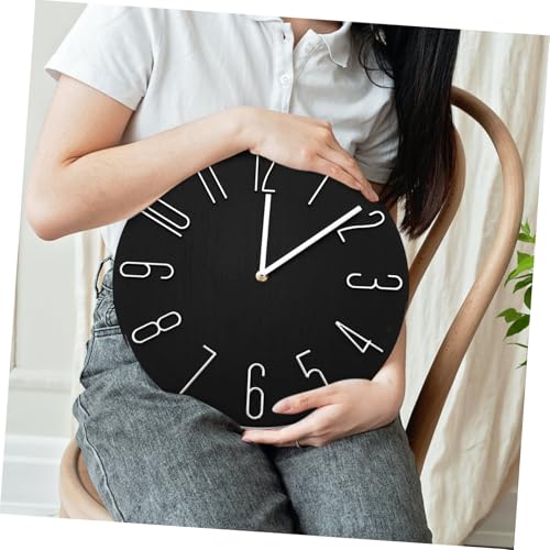 Horloge murale silencieuse design moderne minimaliste noir - 8