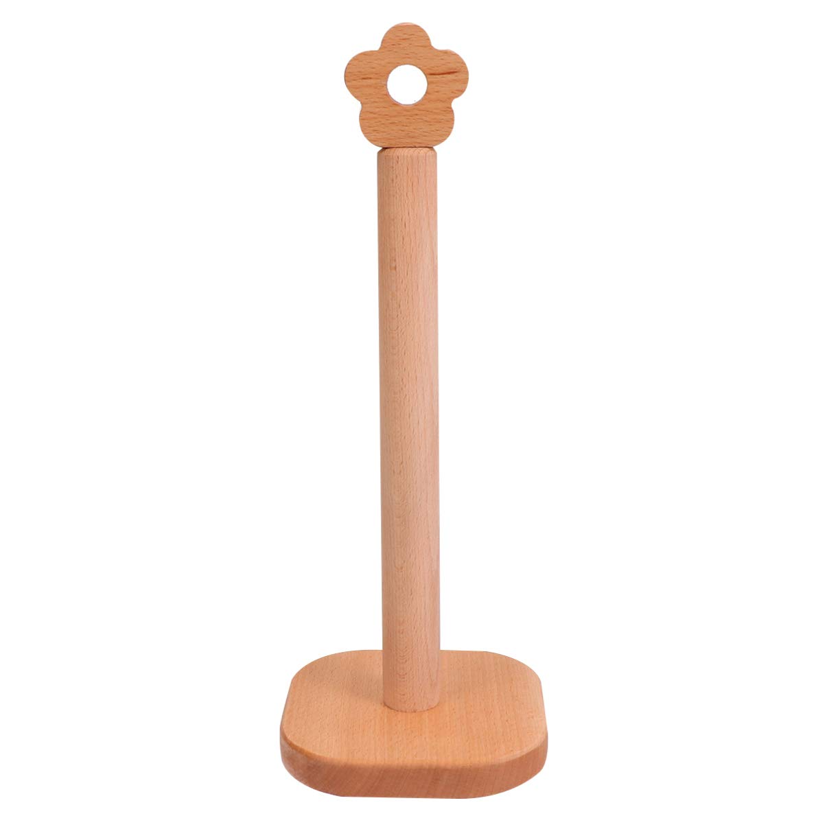 HEMOTON Porta Rotolo Di Carta Verticale in Legno Massello Supporto Portarotolo Da Cucina E Bagno Organizer Stile Alto Design Salvaspazio 5.12X5.12X13.58In