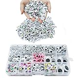 Googly Wiggle Eyes 1300 Pcs Wiggle Eyes Self Adhesive for Craft Sticker Multiple Colored Size for DIY Animal Creative Crafts Decorations