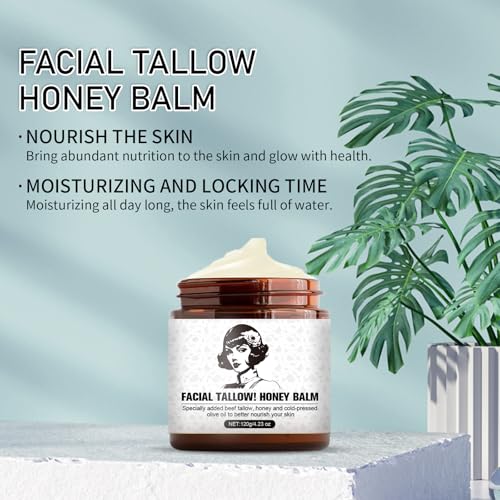 Tallow and Honey Balm - 2025 Natural Beef Tallow Cream for Skin, 4.23 OZ Tallow Face Moisturizer for Cracked & Dry Skin, Hydrating Deeply Nourishing Organic Beef Tallow Cream for Face & Body Skin Care — view 4