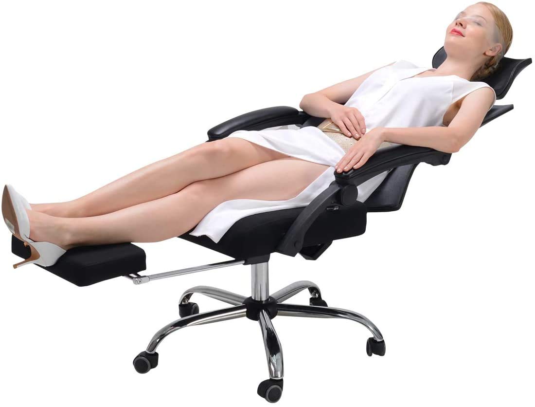 Amazon.co.jp: フットレスト付き人間工学オフィスチェアリクライニング