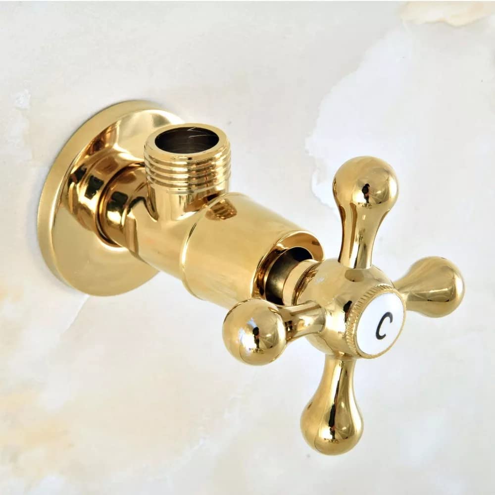 Nikou Kraan Hoek Klep Messing Goud Water