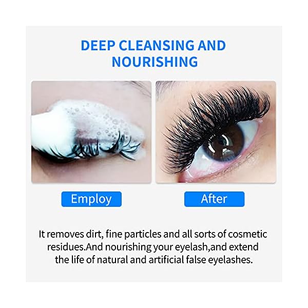 Wimpernshampoo für Wimpernverlängerung 60ml Lash Extension Shampoo Wimpernshampoo Schaumreiniger Wimpernschaum für Salon… – Bild 3