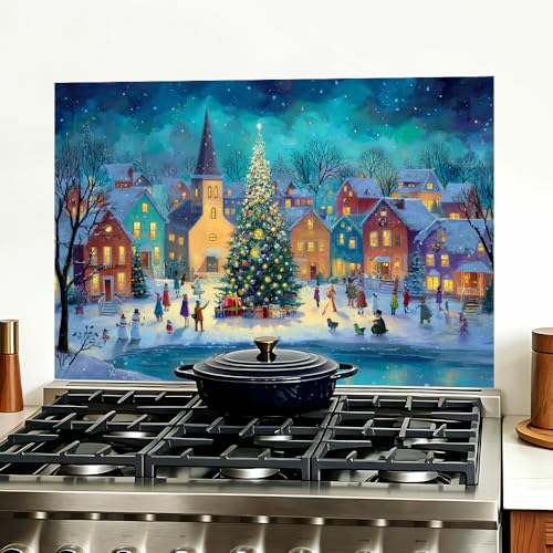 Image of Christmas Town Square Backsplash Peel and Stick, 35.4x23.6 in