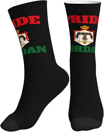 Pride Jordan Flag Jordanese Proud Athletic Socks Outdoor Running Crew Socks Cushioned Breathable Crew Socks For Men & Women