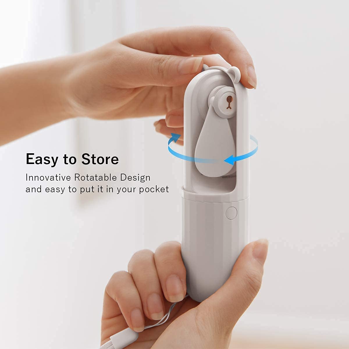 Mini Ventilateur De Poche Rechargeable - 2500 MAh, 3 Vitesses - Jusqu'à 48h D'autonomie - Portable Et Silencieux