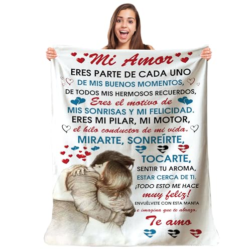 Zinello Design – Manta Personalizada Ultra Suave De Polar para Regalar A Tu Ser Querido, Idea De Regalo Original Y Útil para Cumpleaños, Navidad, San Valentín, Decoración para La Cama (130 x 150 cm)