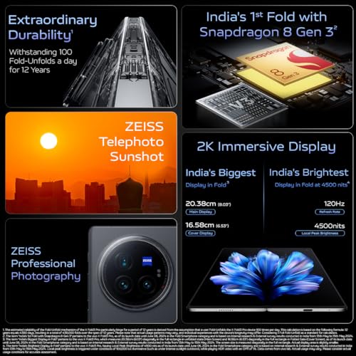 Image of vivo X Fold3 Pro 5G (Celestial Black, 16GB RAM, 512GB Storage) with No Cost EMI /Additional Exchange Offers