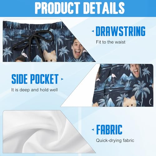 Custom Face Swim Trunks for Mens, Personalized Funny Beach Shorts with Faces Photo, Customized Swim Shorts Gift for Birthday4