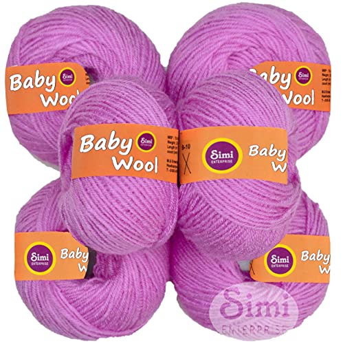 Image of 100% Acrylic Wool Purple 10 Pc Baby Wool 4 ply Wool Ball Hand Knitting Wool /Art Craft Soft Fingering Crochet Hook Yarn-LART-HB