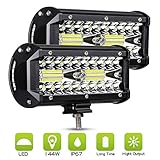 ▲ Adapta a la Diferentes de Los Vehículos----Esta focos led trabajo una amplia tensión de funcionamiento (DC 9 ~ 30 V), elija diferentes tamaños, instaladas a partir de diferentes lugares se puede aplicar a diferentes tipos de vehículos. Como off-road, Jeep,camión, todoterreno, tractor, barco etc.