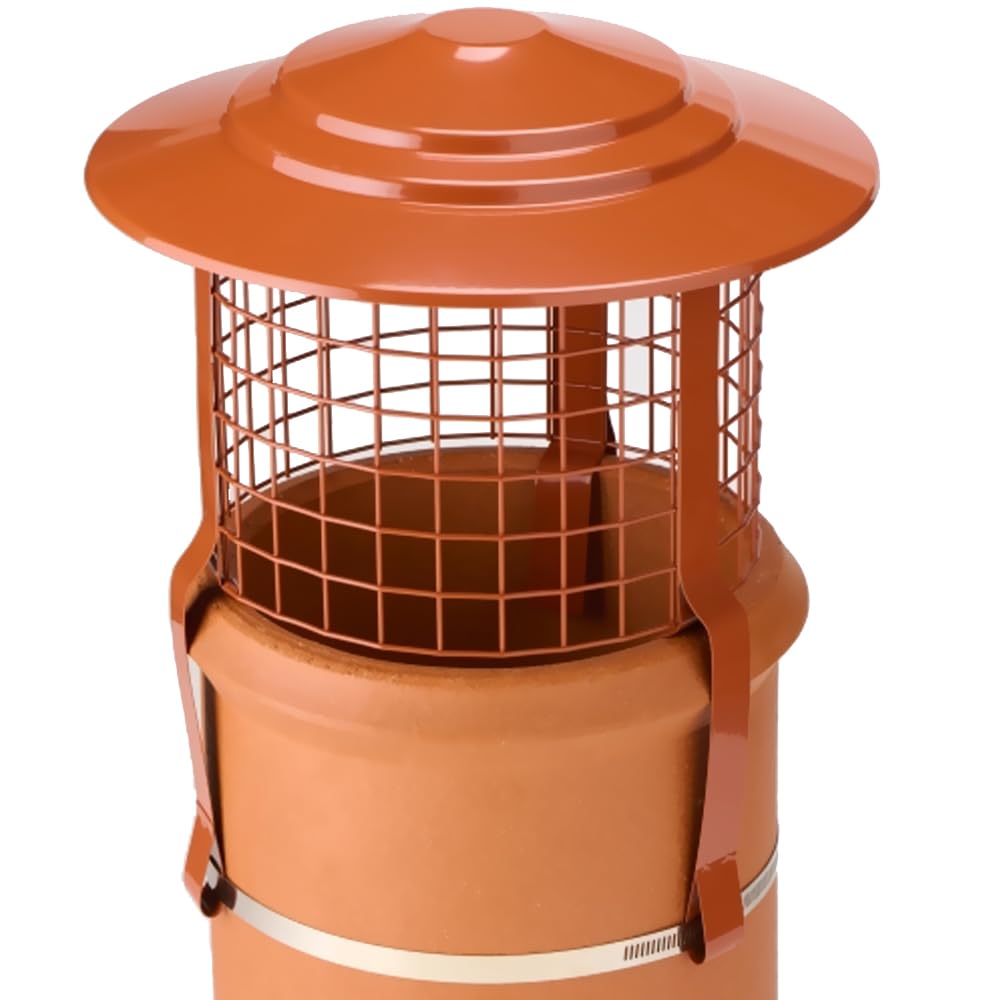 Reeds Chimney Pot Bird Guard 200–250mm Terracotta – Chimney Cowl Cover with Adjustable Strap – Prevents Birds & Rain Entry – Model 19-02010102-image-8