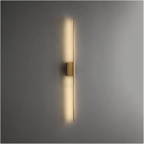 Aplique de pared largo de cobre, iluminación LED escandinava vintage, lámpara de noche moderna para dormitorio, lámpara de pared decorativa para