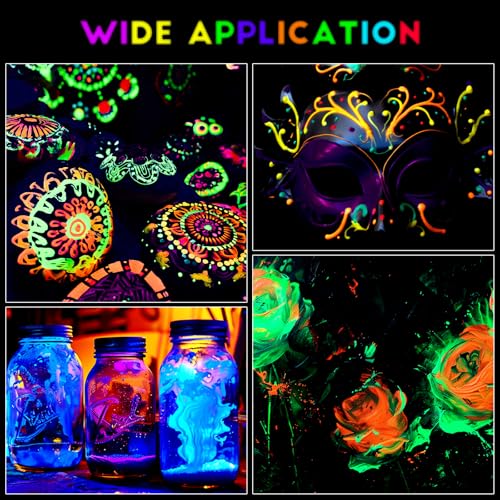 Fansarriche FGITDP18 Glow In The Dark Fabric Paints, 18 Colors X 20 Ml 3D Waterproof Acrylic Textile Paint Markers, Glow In Dark Paint Pen, Diy Neon Fabric Paints For Clothes thumb #5