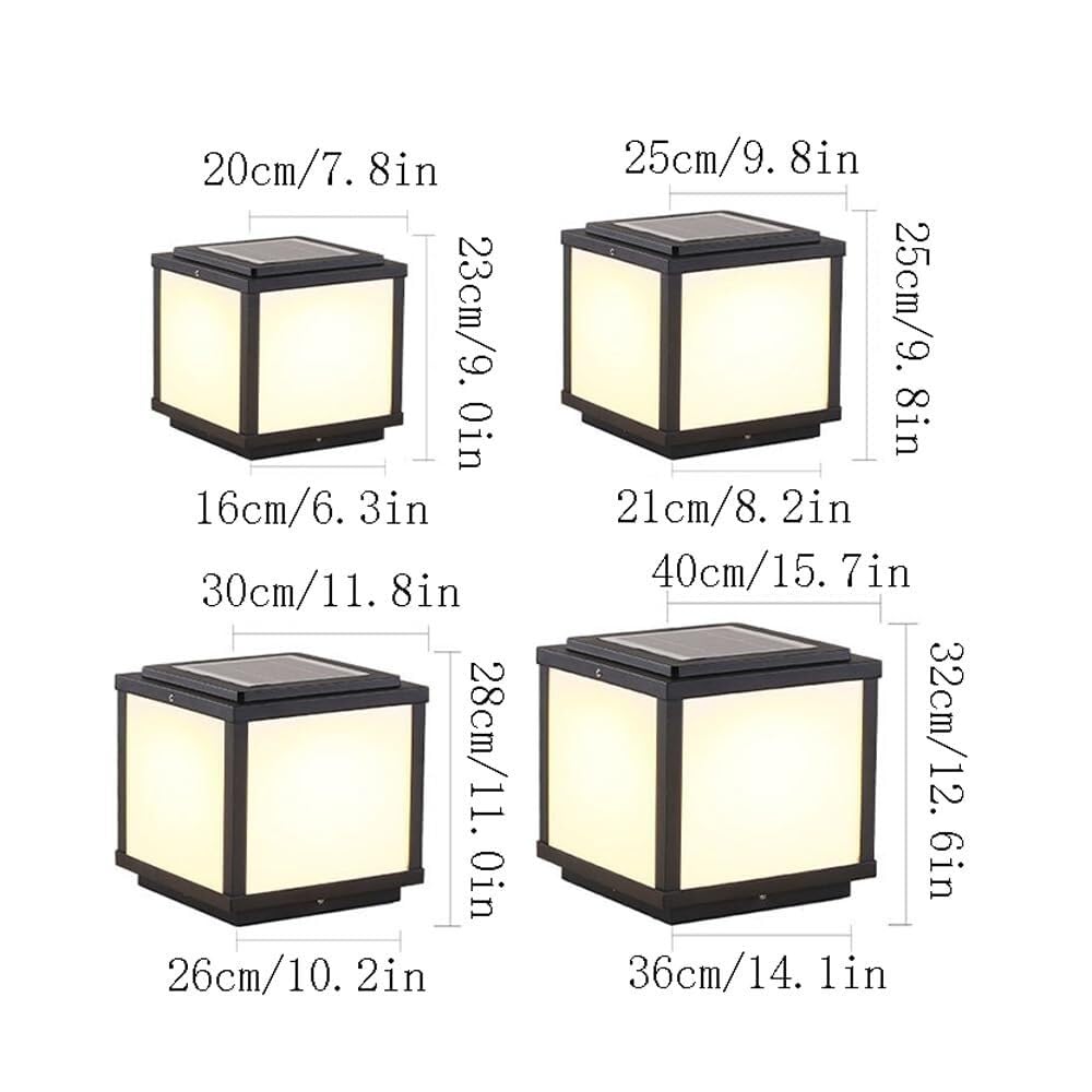 Nowoczesne solarne lampy podłogowe - wodoodporne oświetlenie ogrodowe LED, minimalistyczne oświetlenie ogrodzenia willi na zewnątrz, oświetlenie filaru ściennego o wysokiej jasności