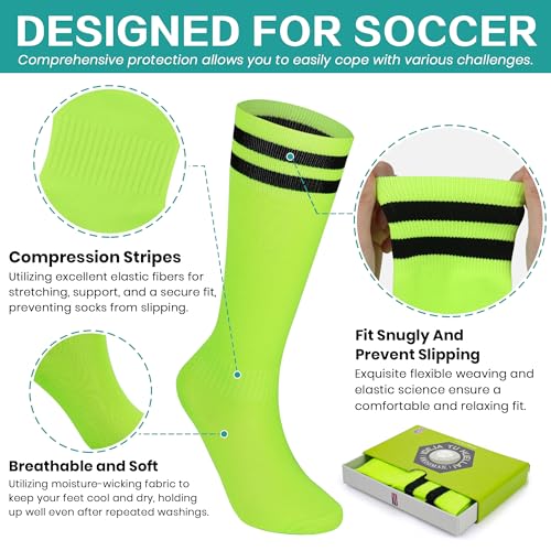 Image of brooman Kids Firm Ground Soccer Cleats Boys Girls Football Cleats with Soccer Socks