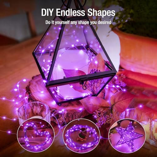 Image of 12 Pack Fairy Lights Battery Operated - 7ft 20 Led Twinkle Lights 3 Modes, Bulk Mini String Lights Waterproof for Halloween Holiday Mason Jars DIY Party Decoration Christmas-Purple