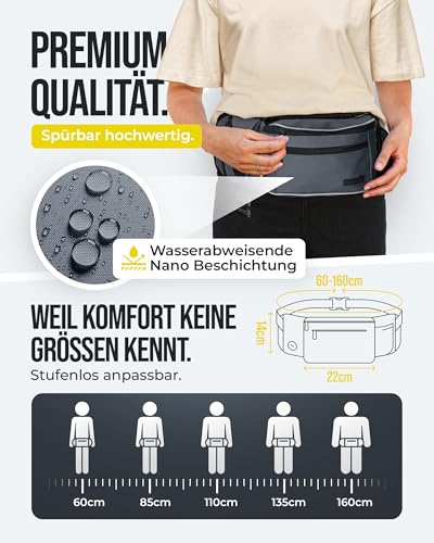 ZAUBERPFOTE Gassi Tasche 'Atlas' - Premium Leckerlitasche für Hunde - Inkl. YKK® Zipper & Leinenhalterung - Bauchtasche für Hundezubehör - Für Gassi, Wanderungen & Hunde Training