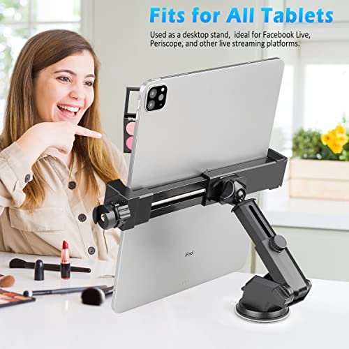 zeadio Car Phone Holder Mount, Adjustable Long arm car Phone Holder Mount with Smartphone Tablet Tripod Mount Adapter - Image 3
