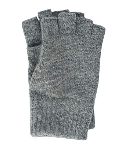 FosterNatur, Damen Fingerlose Wollhandschuhe, 100% Wolle (Grau, Gr. 7)