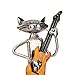 Too-arts A Playing Guitar Cat Metal Sculpture Iron Statue Handwork Handicrafts, 3 Funny Design