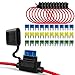 Produktbild GTIWUNG 10 Stück Auto Sicherungshalter mit 12AWG Draht für KFZ LKW, Flachsicherung Halter Wasserdicht Inline Blade Fuse Holder mit 30-teiligen Klein Flachsicherungen