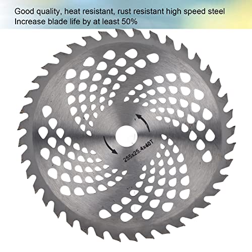 Brush Cutter Saw Blade Lawn Mower Grass Trimmer 40T Garden Tool Cutting Disc 255x25.4mm for Effortless Trimming and Weeding - Image 4