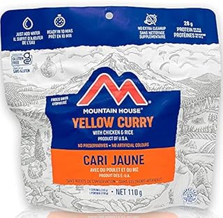 Mountain House Yellow Curry with Chicken and Rice Pouch| Freeze Dried Backpacking & Camping Food | Survival & Emergency Food | Gluten-Free | Entree Meal | Easy to Prepare | Delicious and Nutritious