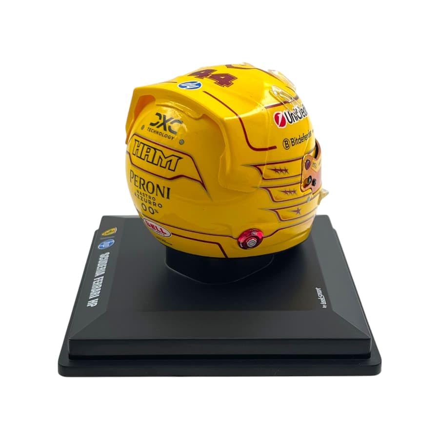Spark Model Scuderia F1 Team Oficjalny LookSmart Lewis Hamilton 2025 Special Edition Fiorano Test Mini kask w skali 1/5, żółty