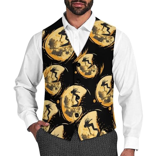 Women Beach Surfer Hawaiian Wave Surfing Men's Suit Vests Business Formal Dress V-Neck Waistcoat Tops with 2 Pockets