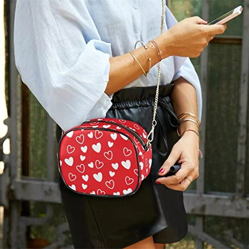 XBDBFD Bolsos de Verano Mini Bolso de Mujer Cuero de PU Rojo Crossbodyr de Mujer Cadenas Tendencia (Color : A, Size : 19 * 15 * 9 cm)