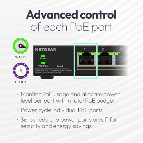 Image of NETGEAR S350 Series 10-Port Gigabit Ethernet PoE+ Smart Managed Essentials Switch - 8 x 1G PoE+ @ 55W, 2 x 1G Dedicated SFP - Desktop or Wall-Mount (GS310TPv2)