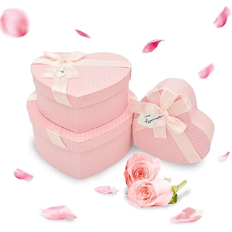 TUICARE 3 Pcs Heart Shaped Boxes
