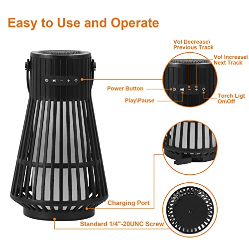 Tesoorda Outdoor Bluetooth Flame Speaker 2Pack Waterproof with Torch Light - image 8