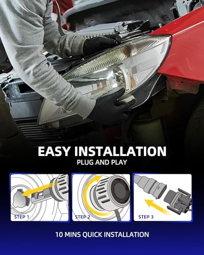 Image of AUTOONE 9012 LED Bulb, 1200% Brighter, 3 Min Quick Install, 20 Years Lifespan, No Flicker, 99% Compatibility